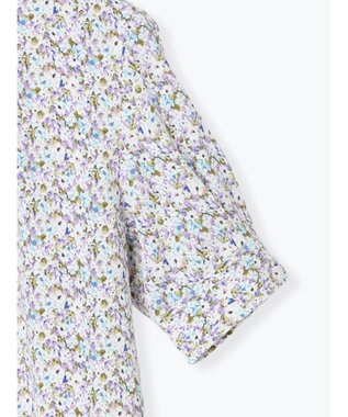 Te chichi パターンアソート5分袖ボウタイブラウス ブルー