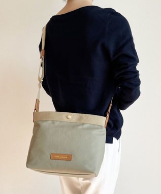 Hekhèr Le Style de Vie 新色追加【日本製】PUコートコットンキャンバス ショルダーバッグ ベージュ