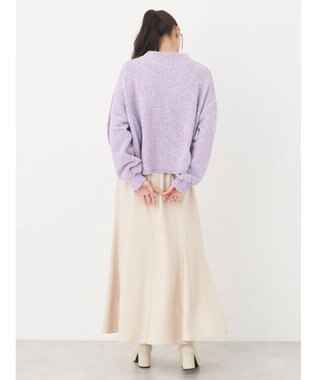 earth music&ecology シャイニーベロアモールプルオーバー Lavender