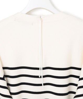 23区 【洗える】ヴィスコースストレッチ ミラノリブ ニット オフ×ブラック