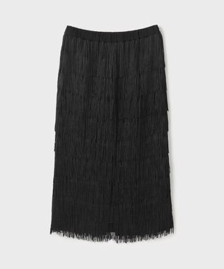 GRACE CONTINENTAL フリンジスカート ブラック