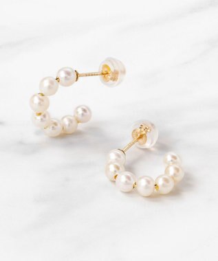 TOCCA 【WEB限定】FRILL PEARL PIERCED EARRINGS K10 淡水パール ピアス ゴールド系