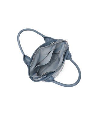 style code 【MERCURYDUO/マーキュリーデュオ】ミックスマテリアル　ハンドバッグ ブルー