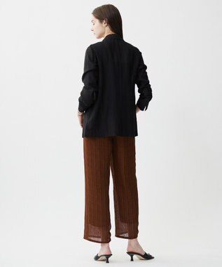 ICB スクエアチェックレノクロス ワイドストレートパンツ マットブラウン系