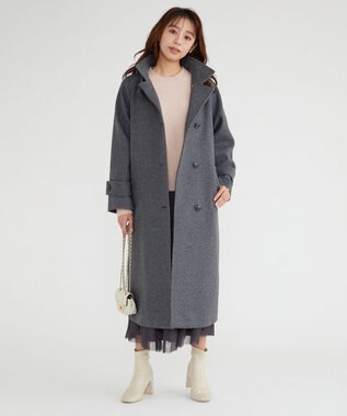 Feroux 【古畑星夏さん着用】スタンドネックウールライク コート グレー系