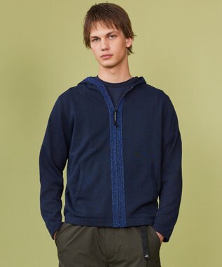 JOSEPH ABBOUD MOUNTAIN 【エコ素材・軽量・通気性・速乾性】ペーパーヤーンパーカー ネイビー系