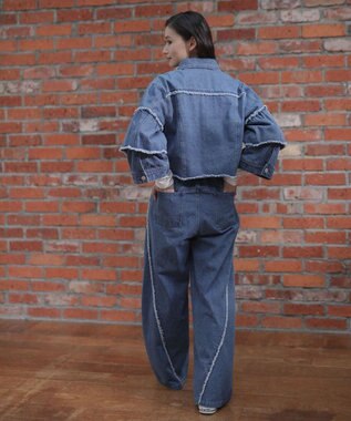 Green Parks ・ＤＯＵＢＬＥ　ＦＬＡＧＳ　フレアスリーブＧジャン Indigo