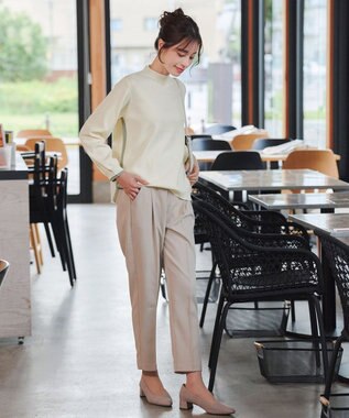 Tiaclasse 【洗える】配色ニットトップスプルオーバー アイボリー