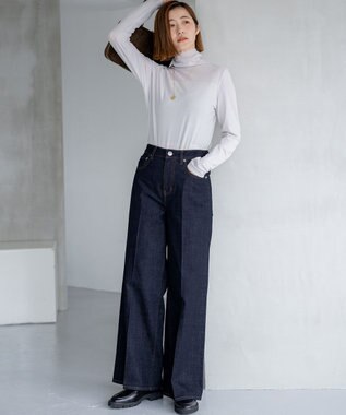 23区 【滝沢眞規子さん着用/RED CARD TOKYO×23区】 センタープレス デニム ワイド パンツ ネイビー系