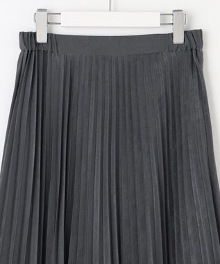 J.PRESS LADIES 【洗える】マロンサテン プリーツ スカート グレー系