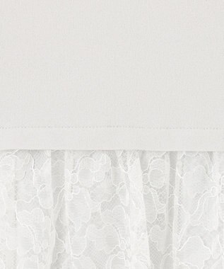 自由区 【洗える】クレープストレッチ バックレース ニット ライトグレー系