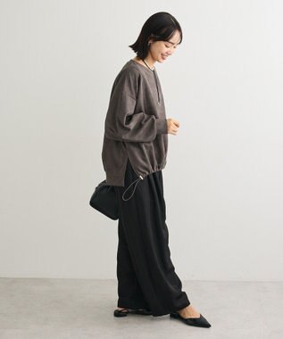 Green Parks なめらかタッチスウェード調ドロストプルオーハ Dark Gray