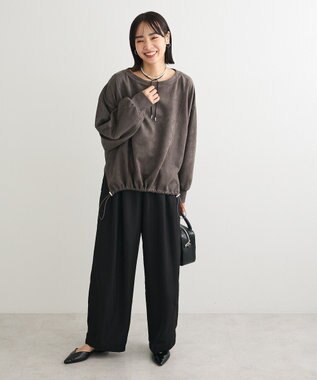 Green Parks なめらかタッチスウェード調ドロストプルオーハ Dark Gray