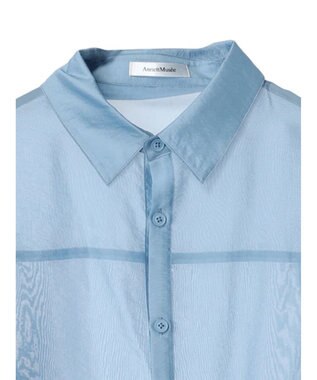 Green Parks ショルダースリット２ＷＡＹシャツ Sax