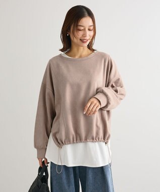 Green Parks なめらかタッチスウェード調ドロストプルオーハ Gray