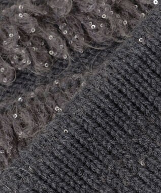 自由区 【PREMIUM KNIT COLLECTION】スパンコールコンビ ニット チャコール