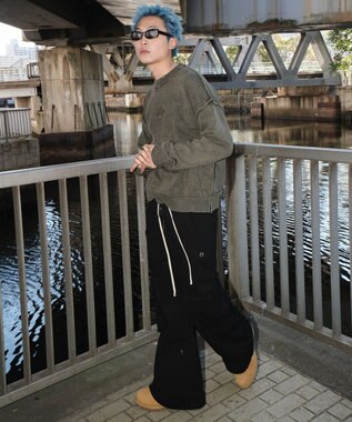 WEGO 【ユニセックス着用ITEM】ピグメントロゴニットプルオーバー カーキ