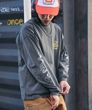 WEGO 【ユニセックス着用ITEM/MLサイズ展開】ヴィンテージライクグラフィックT（LS） 柄4