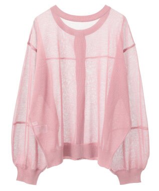 AMERICAN HOLIC 【WEB限定】【接触冷感】2WAYシアーニットカーディガン Pink