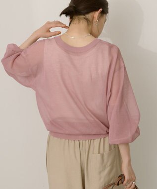 AMERICAN HOLIC 【WEB限定】【接触冷感】2WAYシアーニットカーディガン Pink