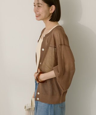 AMERICAN HOLIC 【WEB限定】【接触冷感】2WAYシアーニットカーディガン Brown