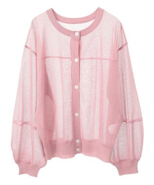 AMERICAN HOLIC 【WEB限定】【接触冷感】2WAYシアーニットカーディガン Pink