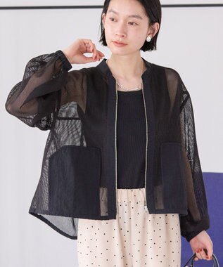 AMERICAN HOLIC メッシュ異素材切替ブルゾン Black