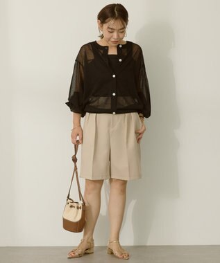 AMERICAN HOLIC 【WEB限定】【接触冷感】2WAYシアーニットカーディガン Black