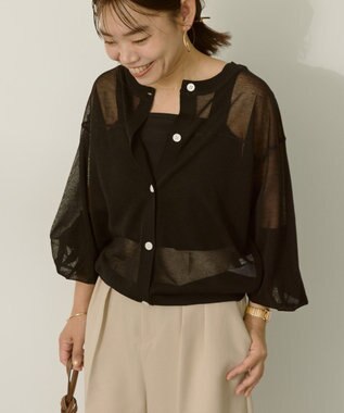 AMERICAN HOLIC 【WEB限定】【接触冷感】2WAYシアーニットカーディガン Black