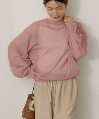 AMERICAN HOLIC 【WEB限定】【接触冷感】2WAYシアーニットカーディガン Pink