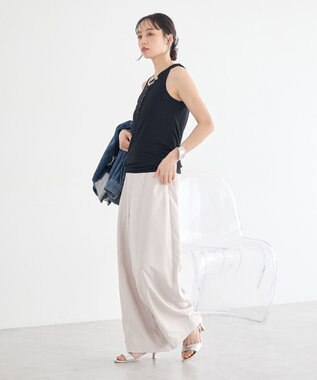 earth music&ecology 【SET】シアーフライスレイヤードタンクトップ Black