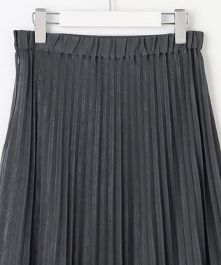 J.PRESS LADIES 【洗える】マロンサテン プリーツ スカート グレー系