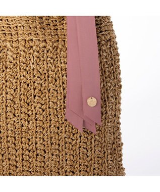 UNBILLION カシュカシュ cachecache / 下がりグログラン柄編みトートバッグ ピンク