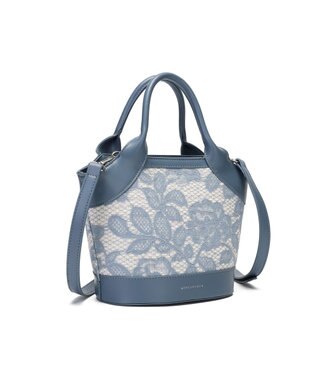 style code 【MERCURYDUO/マーキュリーデュオ】ミックスマテリアル　ハンドバッグ ブルー