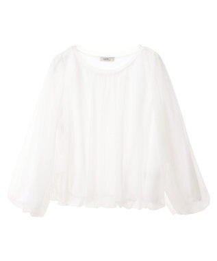 earth music&ecology シアーバルーンプルオーバー Ivory