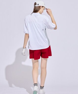 PW CIRCULUS 【WOMEN】パフスリーブメッシュコンビ モックネックT ゴルフウェア レディース ホワイト系