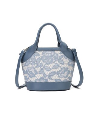 style code 【MERCURYDUO/マーキュリーデュオ】ミックスマテリアル　ハンドバッグ ブルー