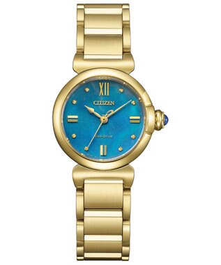 CITIZEN 【生命力あふれる美しい水（AQUA）を表現した限定モデル】電池交換不要 光発電エコ・ドライブ ROUND Collection EM1133-85L ゴールド