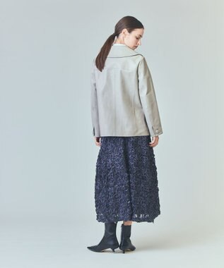 GRACE CONTINENTAL ラムレザーＰコート グレー