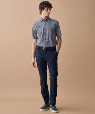 JOSEPH ABBOUD 【ウエストも伸びる!/清涼/ストレッチ】スラブストレッチ パンツ ネイビー系