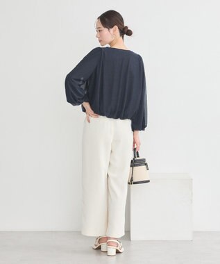 earth music&ecology シアーバルーンプルオーバー Navy