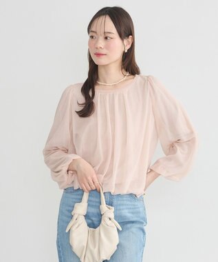 earth music&ecology シアーバルーンプルオーバー Pink Beige