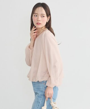 earth music&ecology シアーバルーンプルオーバー Pink Beige