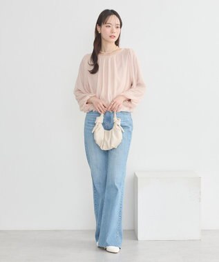 earth music&ecology シアーバルーンプルオーバー Pink Beige