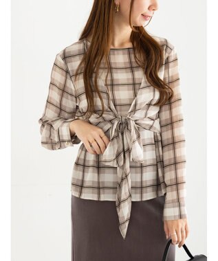Te chichi ウエストリボンシアーチェックブラウス