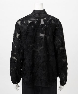 23区 【GOLD LABEL/見上愛さん着用】テープエンブロイダリー ブラウス ブラック系