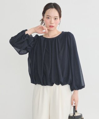 earth music&ecology シアーバルーンプルオーバー Navy