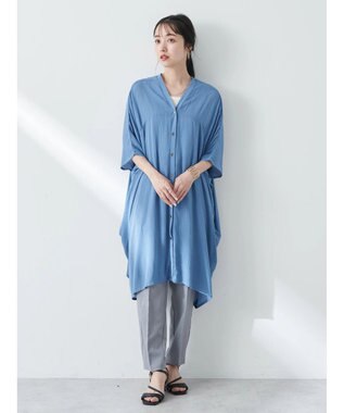 earth music&ecology レーヨンビッグシャツチュニック Sax