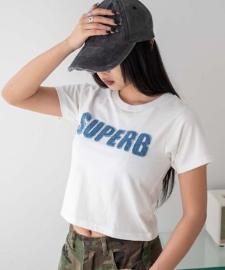 WEGO デニムロゴT ホワイト