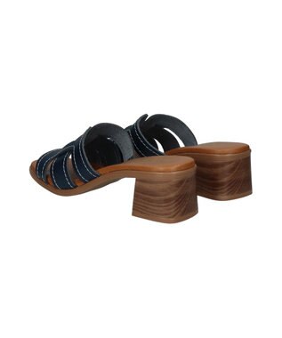 INTER-CHAUSSURES 【Oh my Sandals】チャンキーヒールレザーサンダル ネイビー
